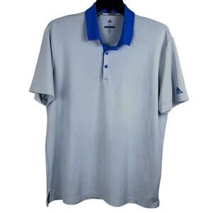 Adidas Golf Polo shirt mens XL short sleeve 
blue collar/ blue stripe golf shirt